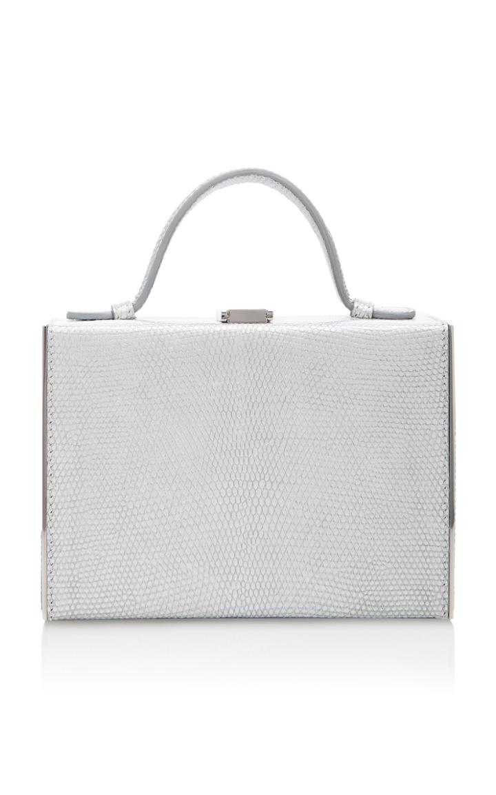 Mark Cross Rear Window Evening Laminated Lizard Top Handle Bag