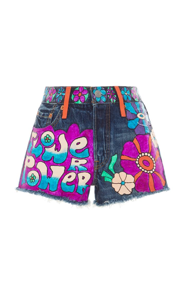 Anna Sui The Heart Hand Painted Denim Short
