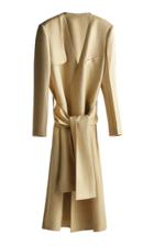 Moda Operandi Gia Studios Collarless Linen-blend Coat