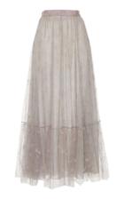 Blumarine Floral Printed Tulle Skirt