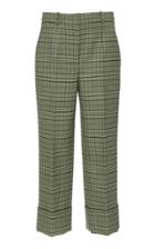 Michael Kors Collection Cropped Checked Wool-blend Pants