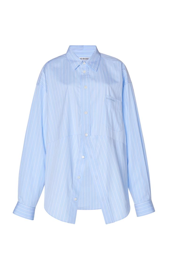 Balenciaga Swing Pinstriped Poplin Shirt