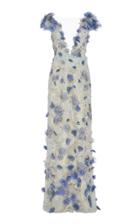 Moda Operandi Marchesa Floral-embellished Chiffon Dress Size: 2