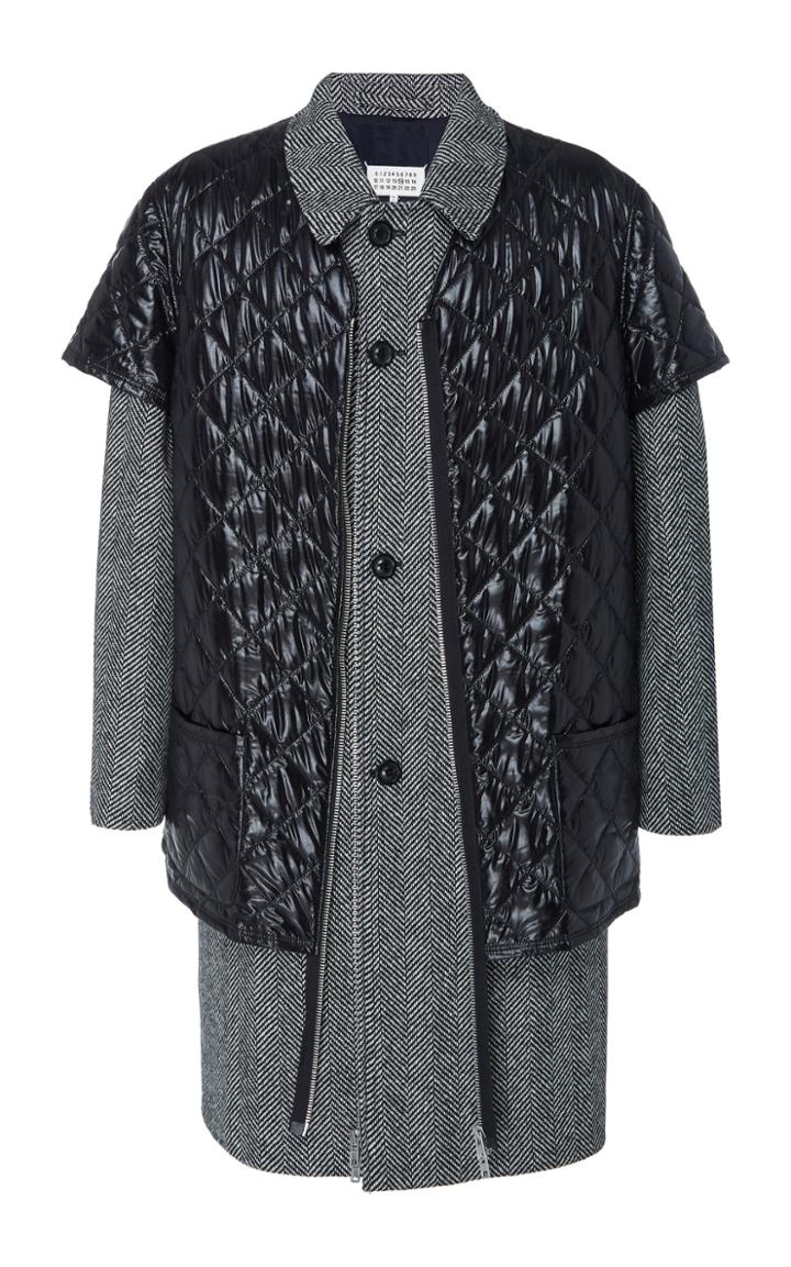 Maison Margiela Herringbone Coat With Removable Vest