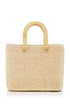 Sensi Studio Wood-trimmed Straw Tote