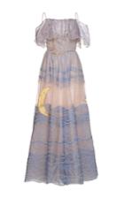 Sandra Mansour Claire De Lune Tulle Embroidered Long Dress