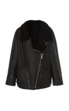 Nour Hammour Kim Oversize Shearling-lined Leather Jacket