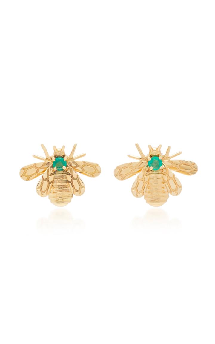 Carolina Neves 18k Gold Emerald Earrings