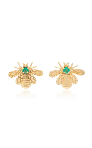 Carolina Neves 18k Gold Emerald Earrings