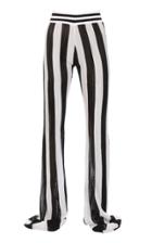 Moda Operandi Balmain Pleated Striped Knit Flared Pants Size: 36