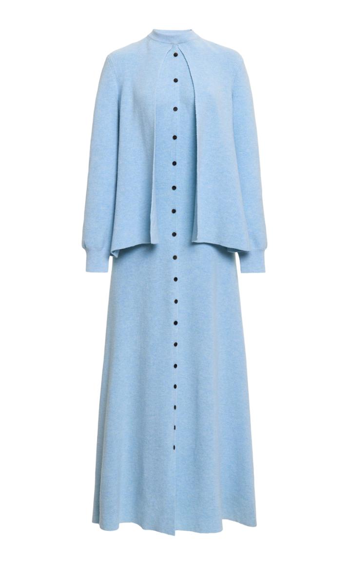 Lanvin Cape-effect Cotton-blend Maxi Dress
