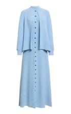 Lanvin Cape-effect Cotton-blend Maxi Dress