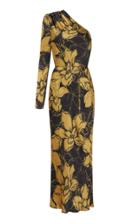 Moda Operandi Rebecca Vallance Roswell Floral Satin One-shoulder Midi Dress