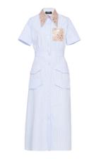 Rochas Onachom Striped Cotton Shirt Dress