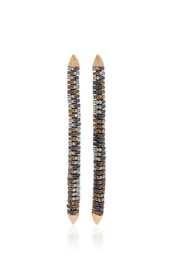 Ofira White & Black Diamond Multi Line Earrings