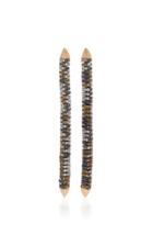 Ofira White & Black Diamond Multi Line Earrings
