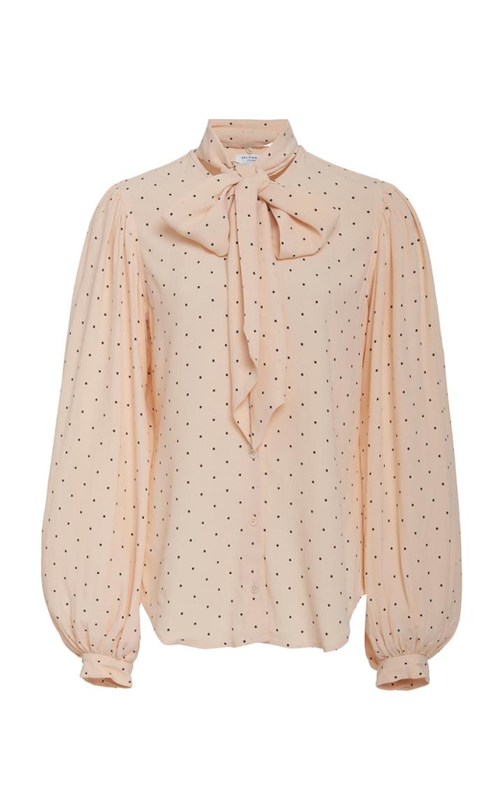 Equipment Cleone Dotted Neck-tie Blouse