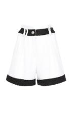 Balmain High-waisted Contrast Tweed Shorts