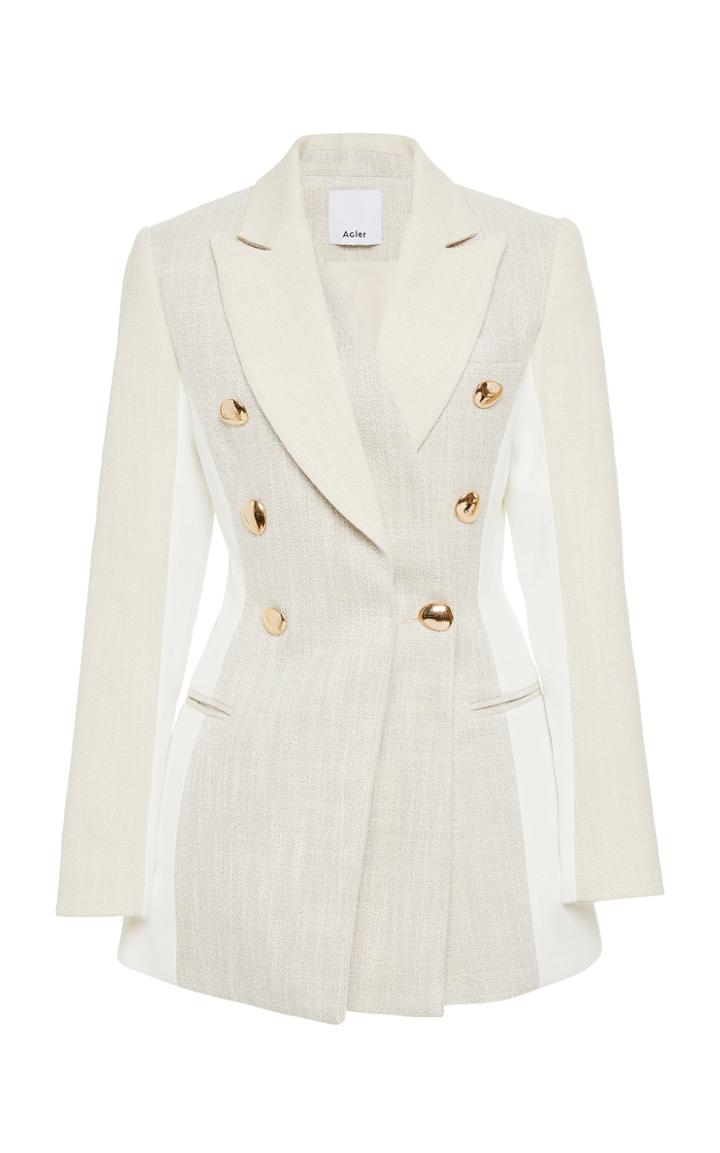 Acler Kings Double-breasted Cotton-twill Blazer