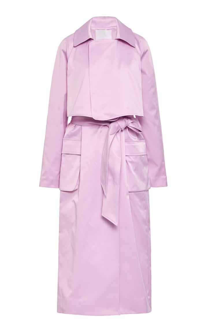 Moda Operandi Tibi Duchesse Tech Satin Soft Trench Size: Xxs