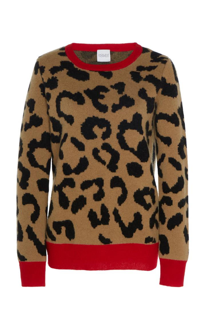 Madeleine Thompson Aether Leopard-print Cashmere And Wool-knit Sweater