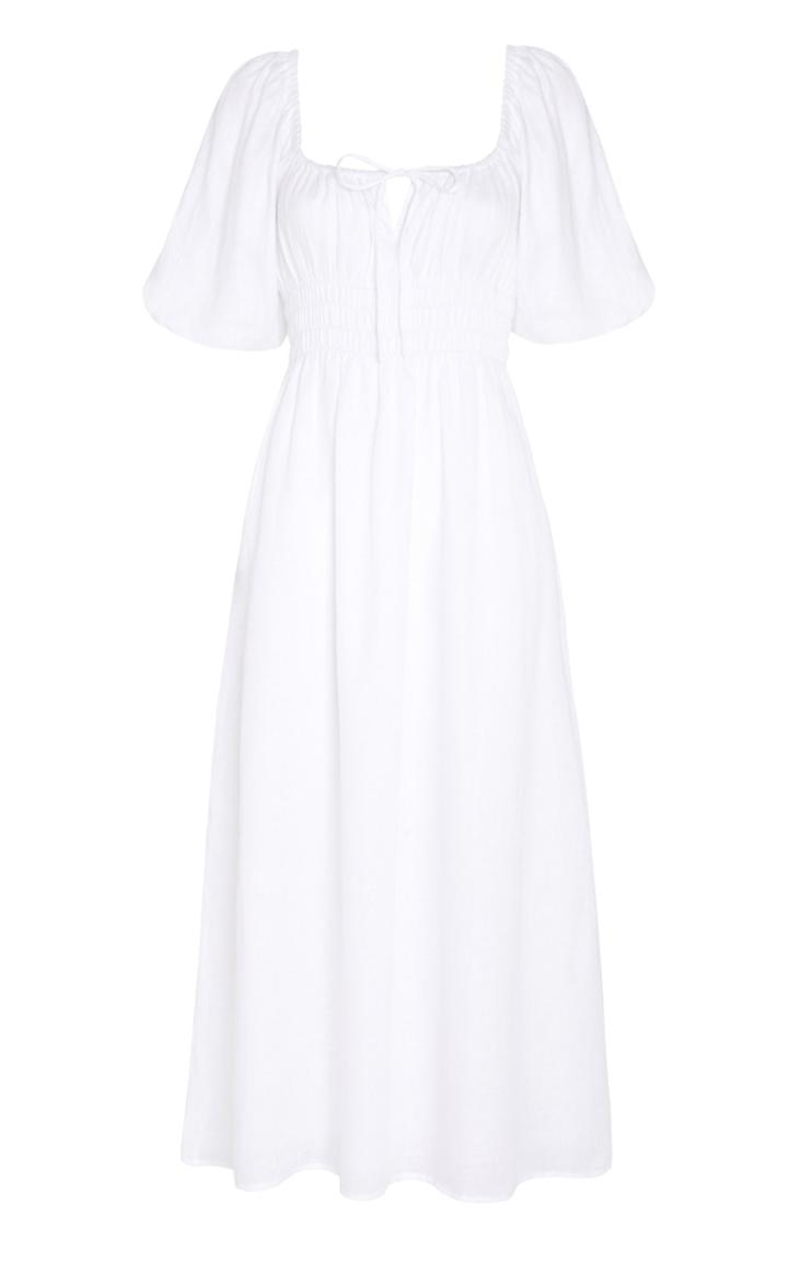 Moda Operandi Faithfull The Brand Maurelle Puff-sleeve Linen Midi Dress