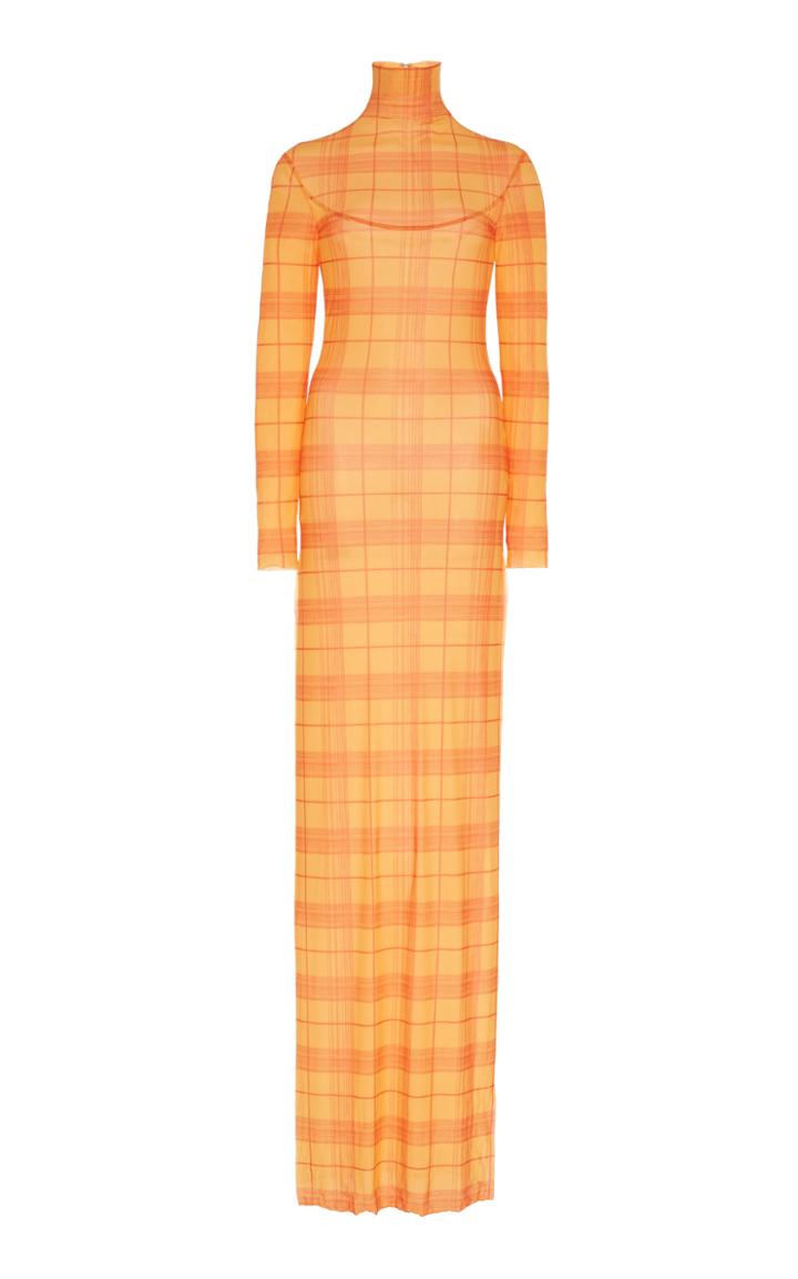 Moda Operandi Supriya Lele Printed Chiffon Turtleneck Dress Size: S