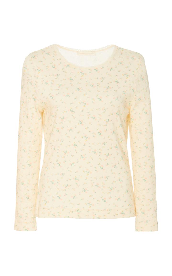 Loveshackfancy Yulia Floral Long Sleeve Cotton Top