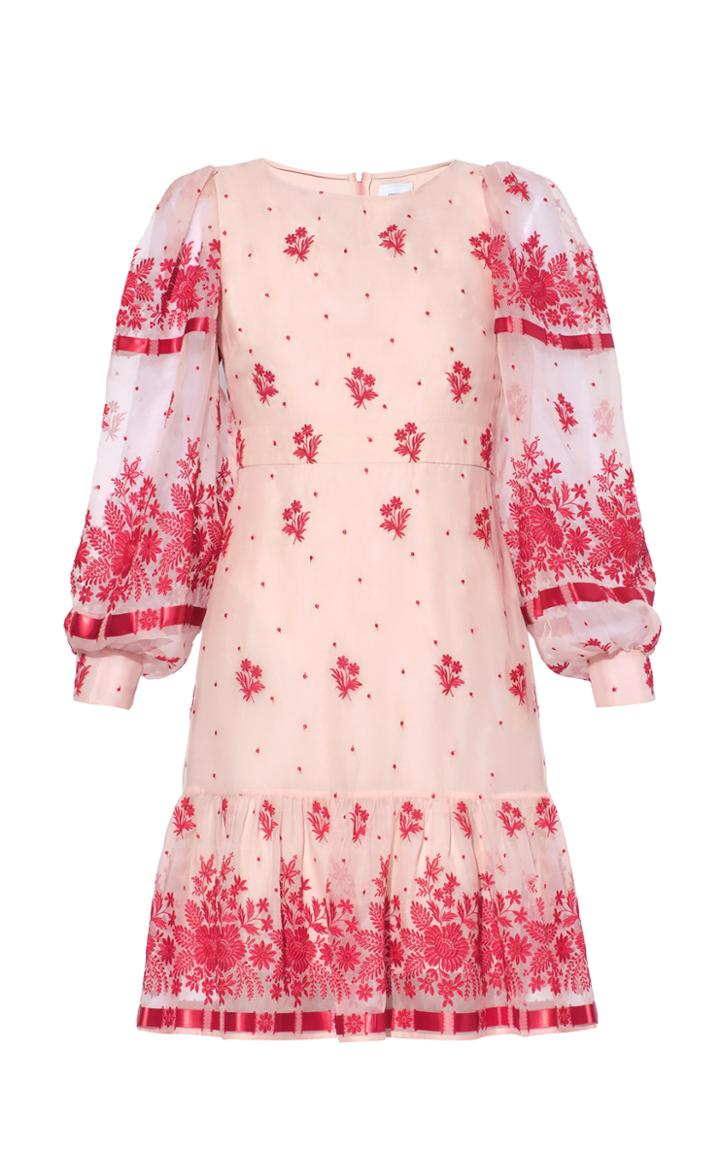 Moda Operandi Erdem Rydal Sheer Sleeve Mini Dress