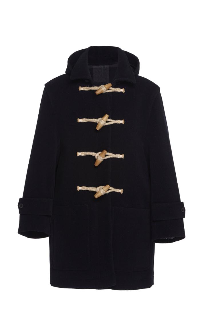 Ami Hooded Wool-blend Duffle Coat Size: 46