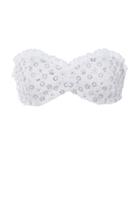 Michael Kors Collection Crystal Embroidered Eyelet Cotton Bandeau