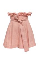 Alexis Jolan Tie-front Pleated Linen Shorts
