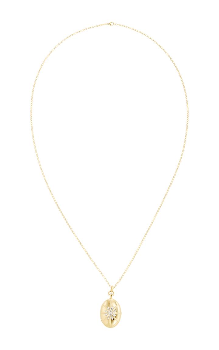 Monica Rich Kosann 18k Gold Diamond Star Burst 4-image Locket