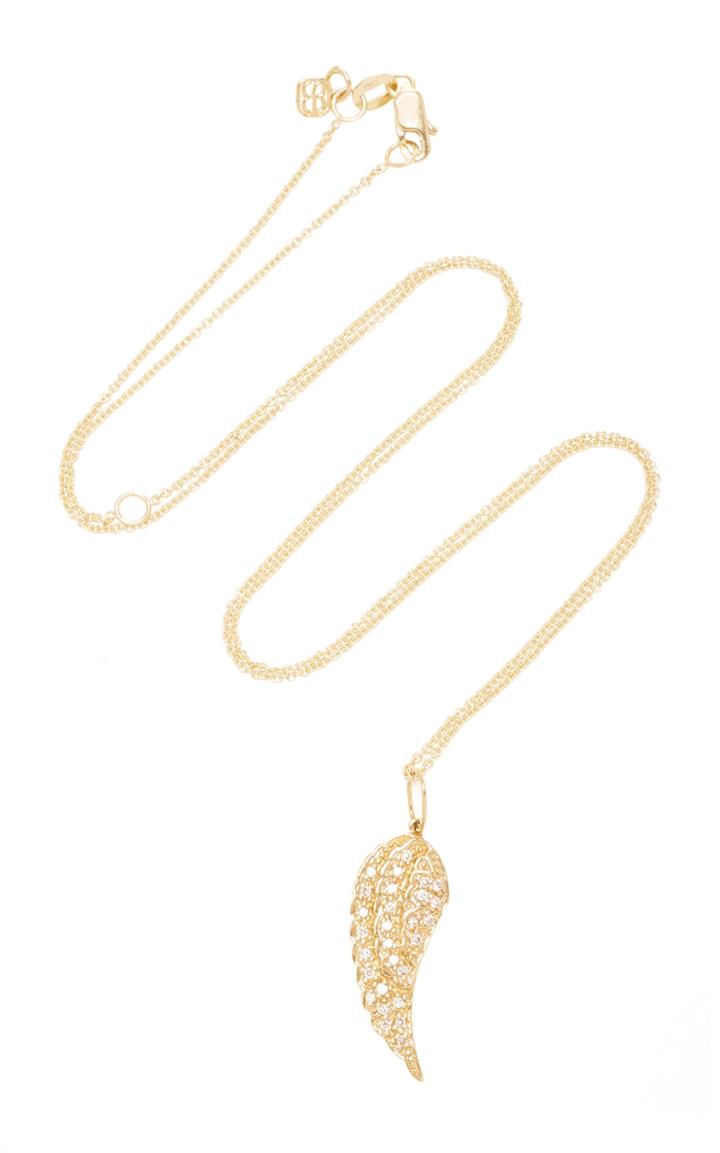 Sydney Evan Small Wing 14k Gold Diamond Necklace