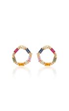 Suzanne Kalan 18k Rose Gold And Sapphire Round Open Stud Earrings