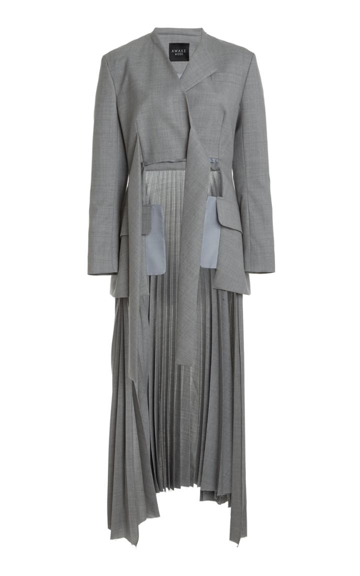 Moda Operandi A.w.a.k.e. Mode Pleated Wool Coat