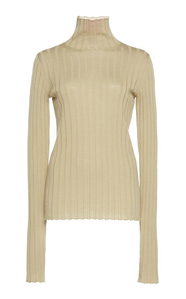 Petar Petrov Karen Rib-knit Wool Turtleneck Top