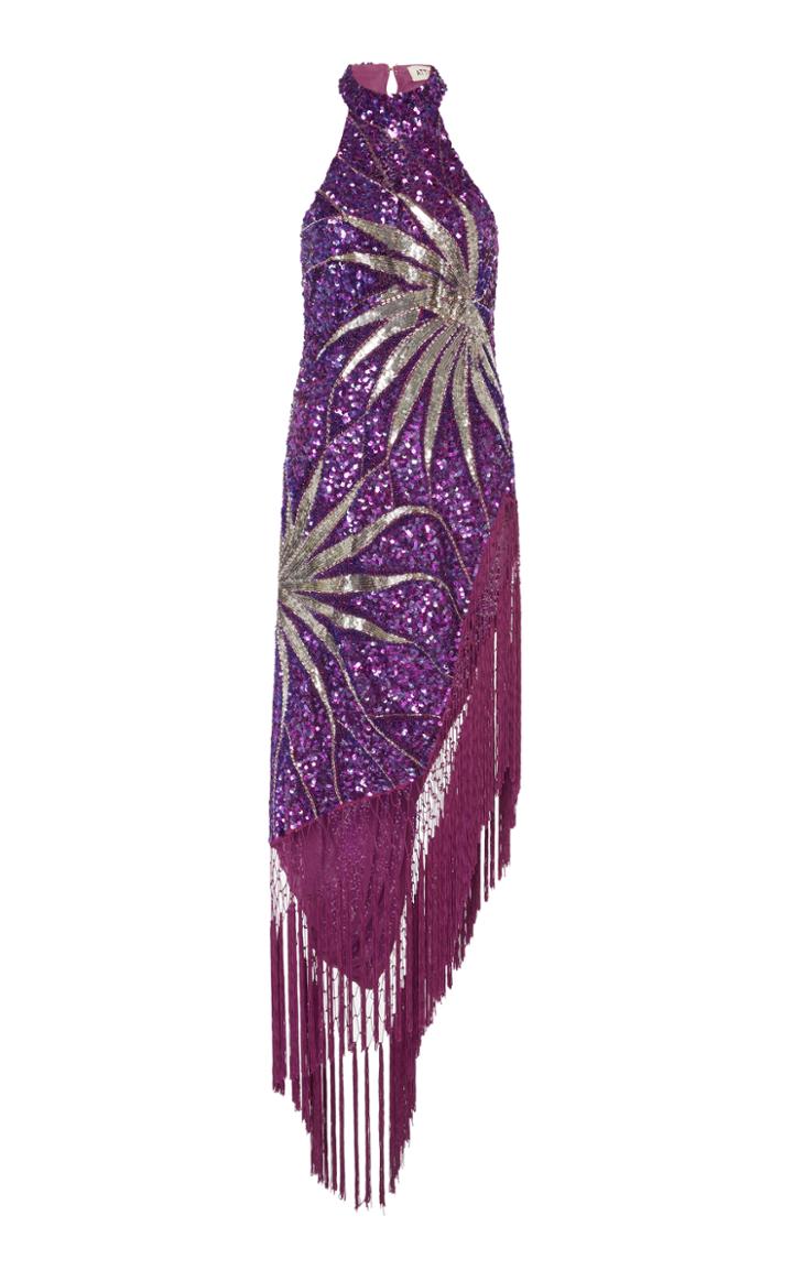 Attico Maxi Fringe Dress