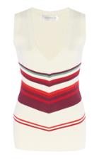 Moda Operandi Victoria Beckham V-neck Jacquard-knit Top Size: Xs