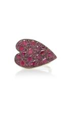 Sylva & Cie Sideways Ruby Heart Ten Table Ring