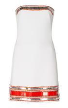 David Koma Strapless Embroidered Dress
