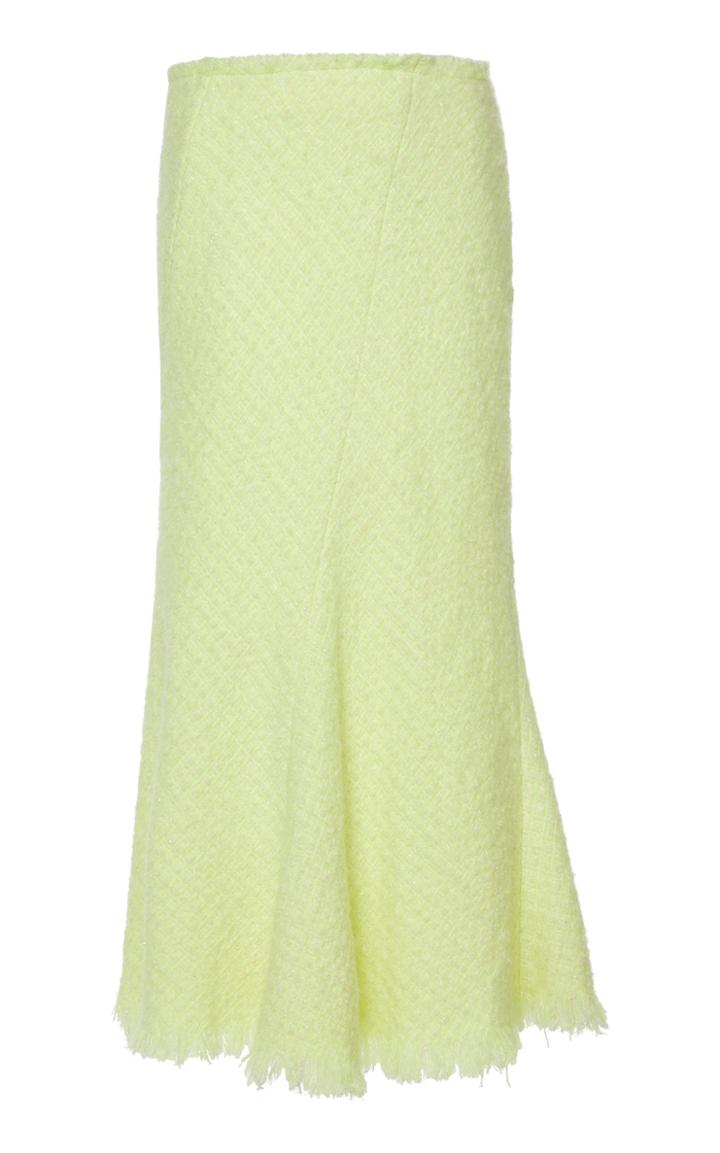 Alexander Wang Frayed Wool-blend Tweed Midi Skirt