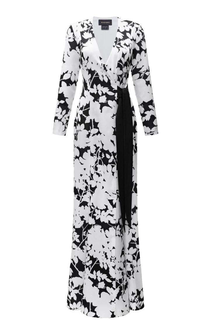 Moda Operandi Rasario Floral Printd Satin Gown Size: 36