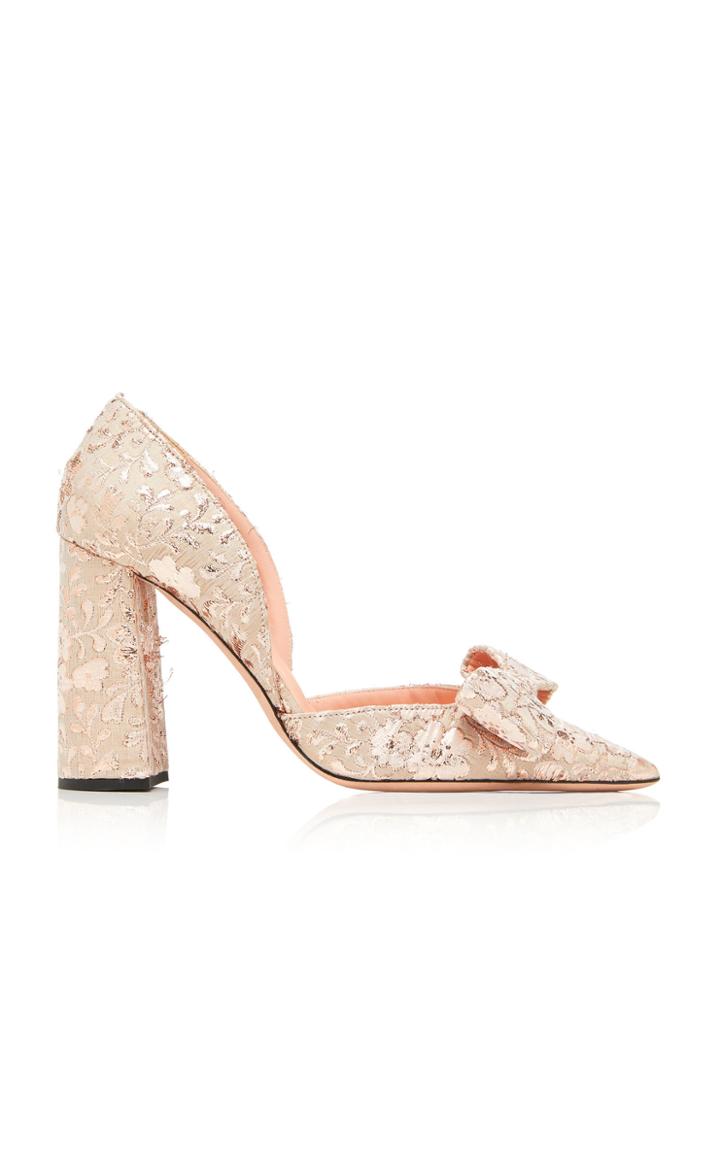 Rochas Bow-embellished Brocade Pumps
