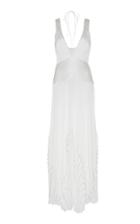 Alexis Bellona Pleated Paneled Georgette Gown Size: S