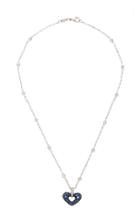 Gioia 18k White Gold Platinum Sapphire And Diamond Necklace