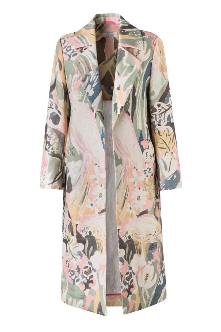 Maison Alma Linen Printed Coat