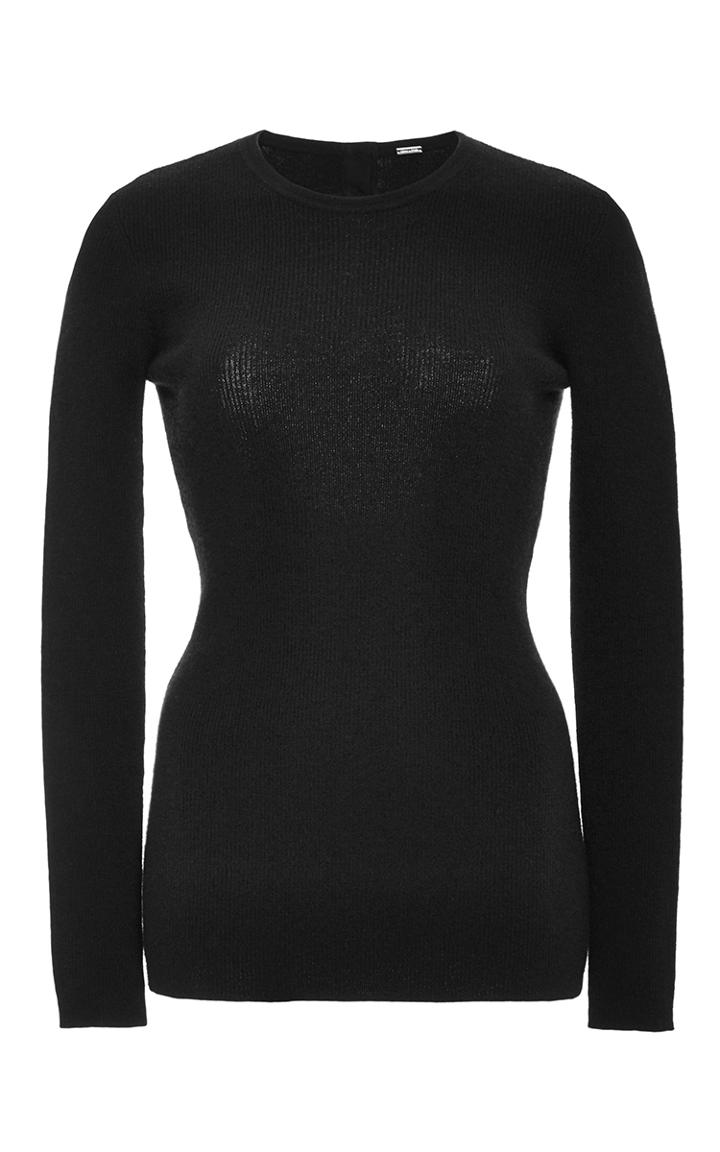 Adam Lippes Long Sleeve Crewneck Cotton Cashmere Top