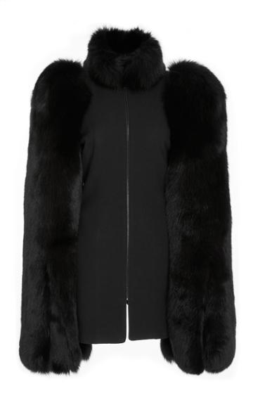 Brandon Maxwell Split Sleeve Fur Coat