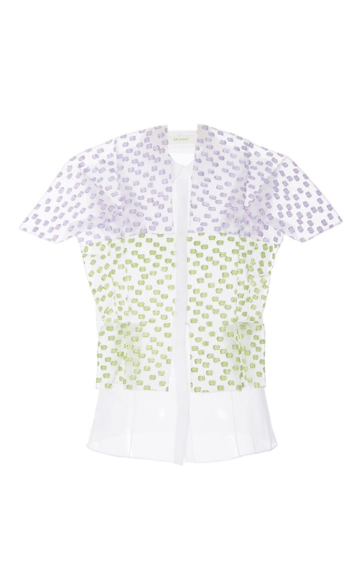 Delpozo Short Sleeve Textured Blouse